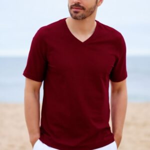 Mens maroon simple tshirt