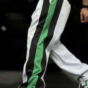 Mens white green black trackpant